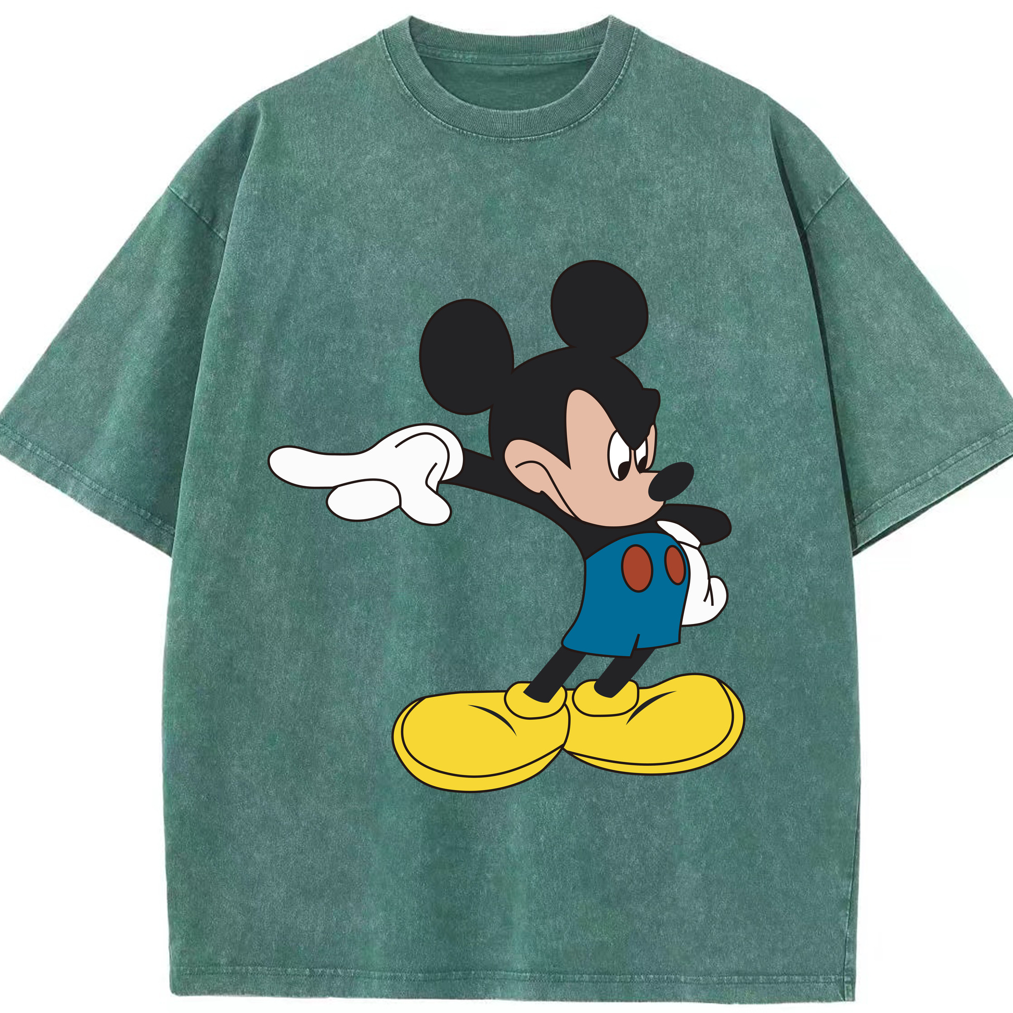 （画像用） ミッキーマウス Mickey Mouse 綿100% ヴィンテージ風 半袖Tシャツ（フロントプリント）